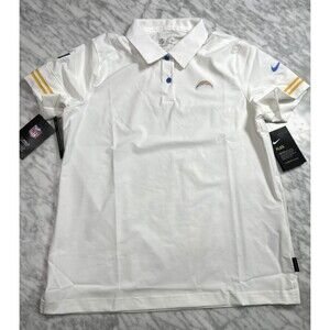 Nike On Field Los Angeles Chargers NFL Polo Shirt CW3328-100 Womens Medium